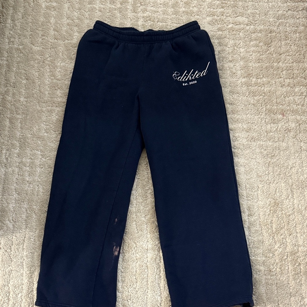 EDIKTED navy wide leg sweatpants